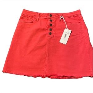 Coral Denim Mini Skirt